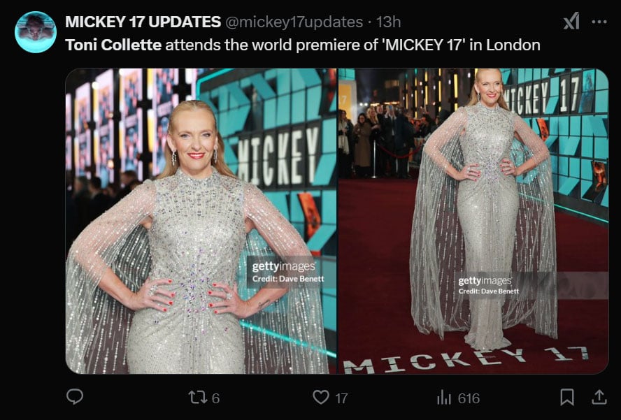 Toni Collette shines at Mickey 17 Premiere