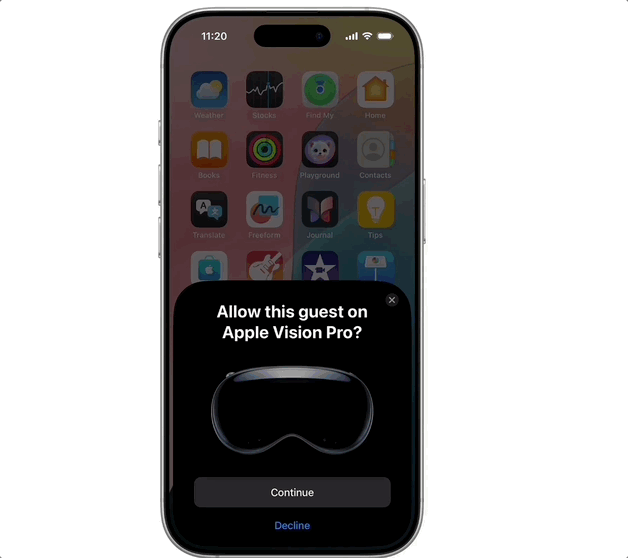 Apple vision pro guest mode on iPhone