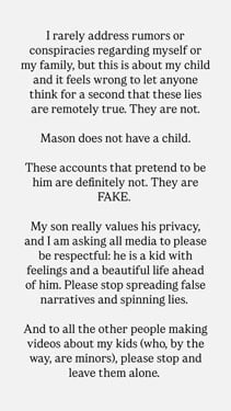 Kourtney Kardashian breaks silence on the secret baby of the Mason son