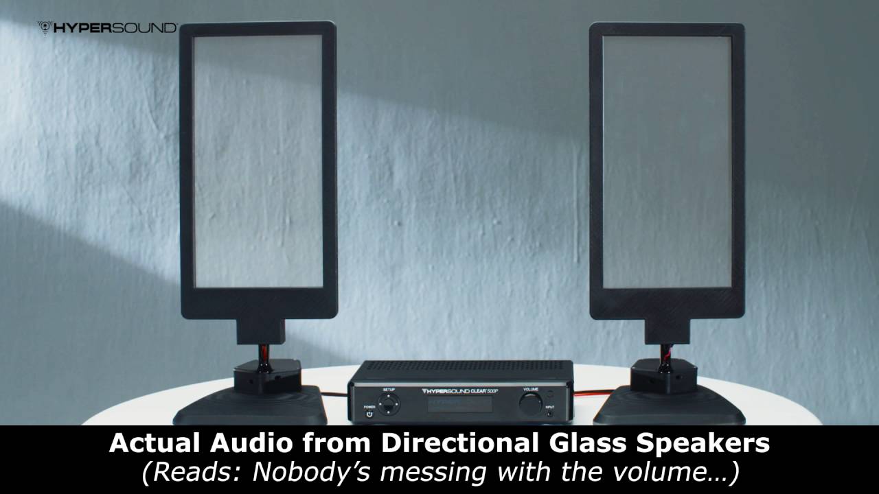 Hypersound glass - The first transparent directional speakers in the world - YouTube