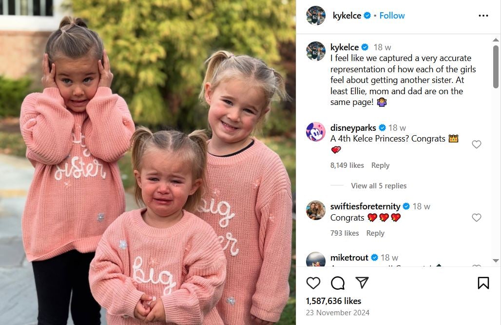 Jason, Kylie Kelce announces the birth of the fourth little girl