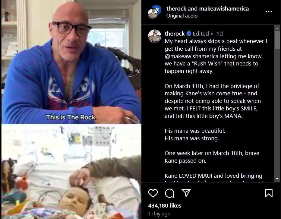Dwayne Johnson responds to the last wish of the Bed Bed Fan