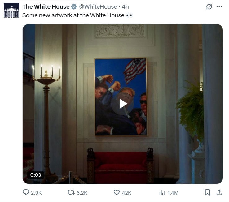 Trump removes the portrait of Obamas, puts his own in the White House