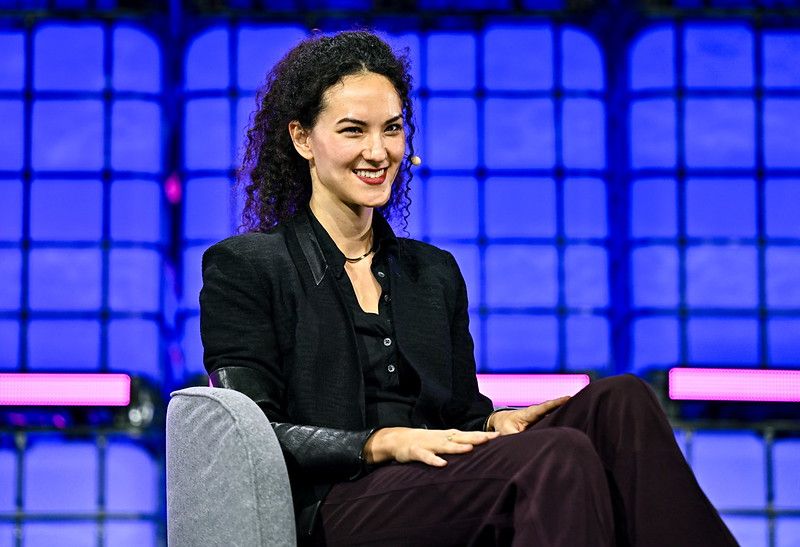 Jay Graber, CEO, Bluesky, speaks to the Summit web in Vancouver (Sam Barnes / Web Summit via Sportsfile)