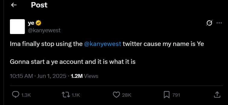Kanye West highlights his legal name change