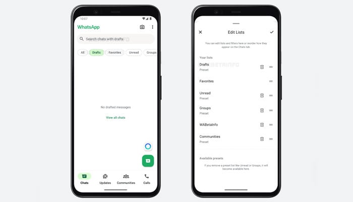 This screenshot shows the next WhatsApp feature. - Wabetainfo