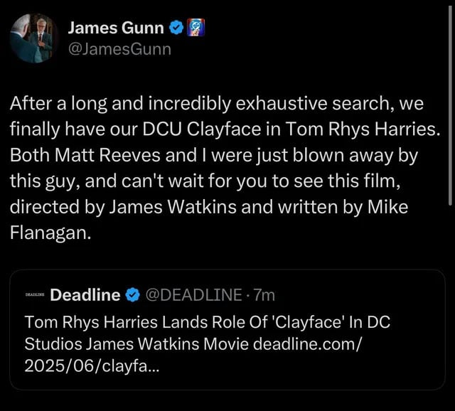 James Gunn announces a major update on the casting of Clayface