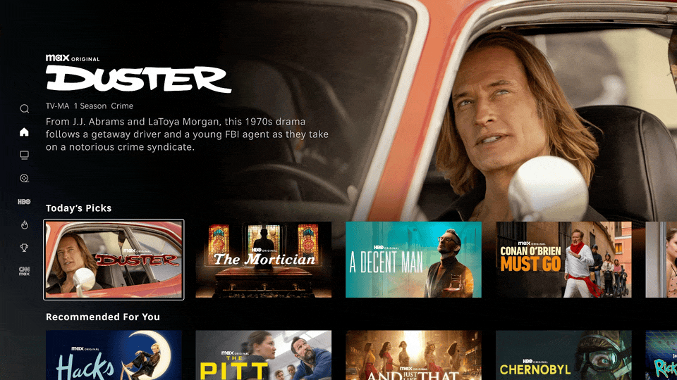 An animated gif showing what the new home page of Max will look like
