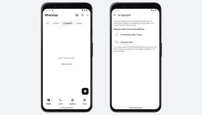 This screenshot shows the new WhatsApp feature. - Wabetainfo