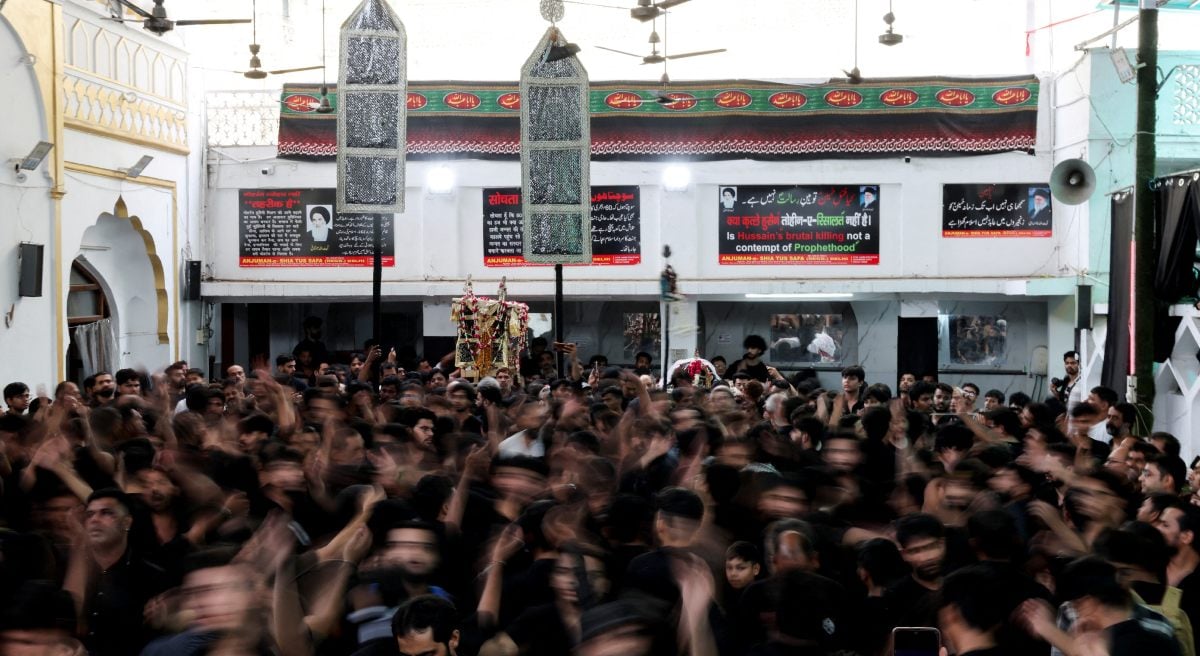 The mourning people meet in a mosque during the commemoration of Ashura in New Delhi, India, July 6, 2025. - Reuters