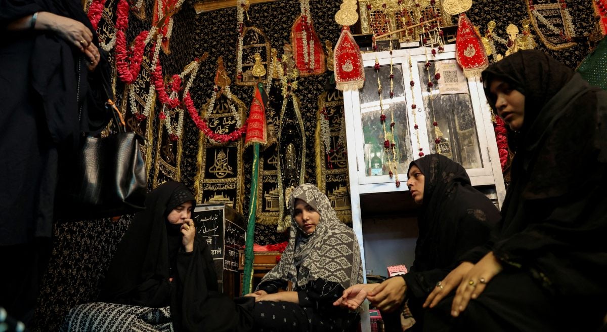 The mourning people pray in a mosque during the commemoration of Ashura in New Delhi, India, July 6, 2025. - Reuters