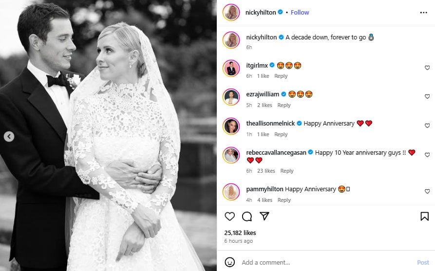 Nick Hilton marks the relationship with the relationship with her husband James Rothschild