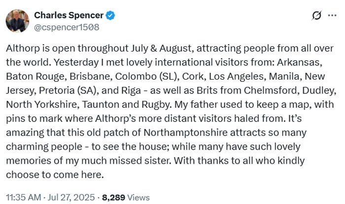 Charles Spencer becomes emotional as he talks about Princess Diana after Harrys Peace Summit