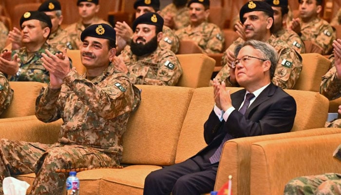Marshal Coas Field Asim Munnir attends the founding 98th anniversary of the People's Liberation Army (PLA) from China to GHQ on August 1, 2025. - ISPR