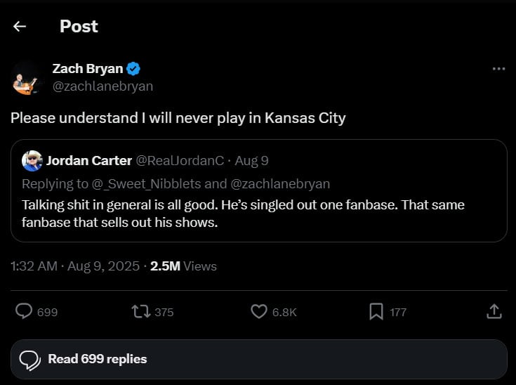 Zach Bryan makes a major wish on social networks