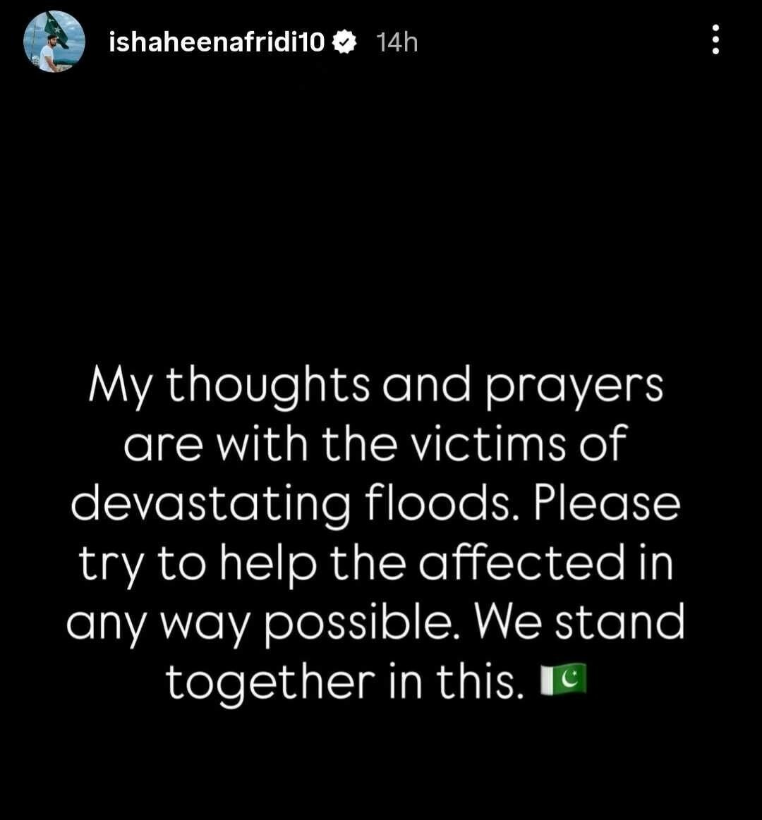 Celebrities, cricket players mourn the devastation of floods in northern Pakistan