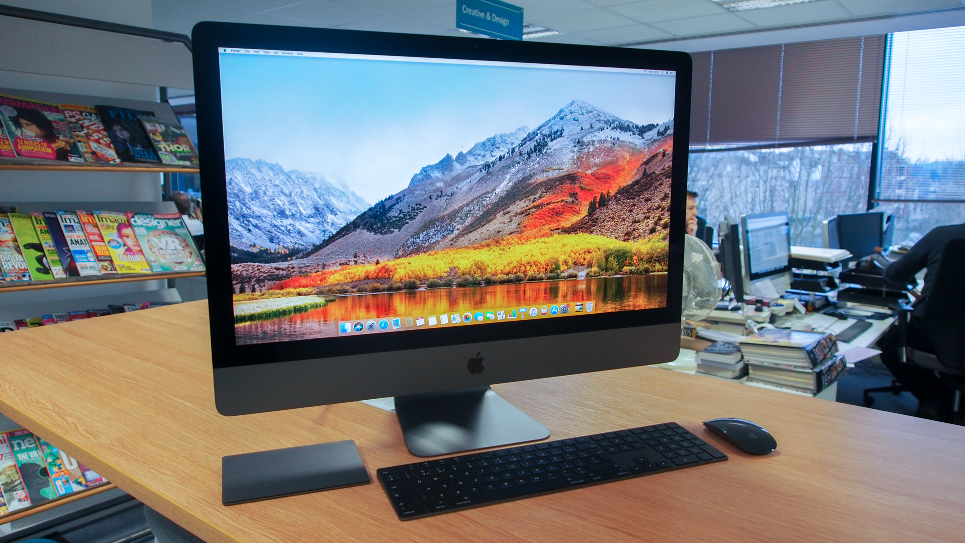 An iMac pro in a modern office