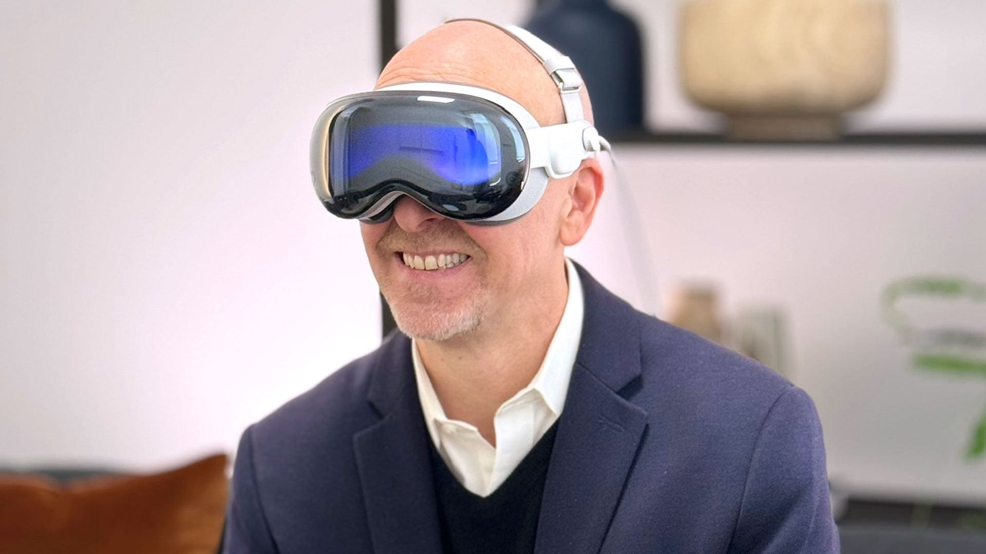 Lance Ulanoff bearing Apple Vision Pro