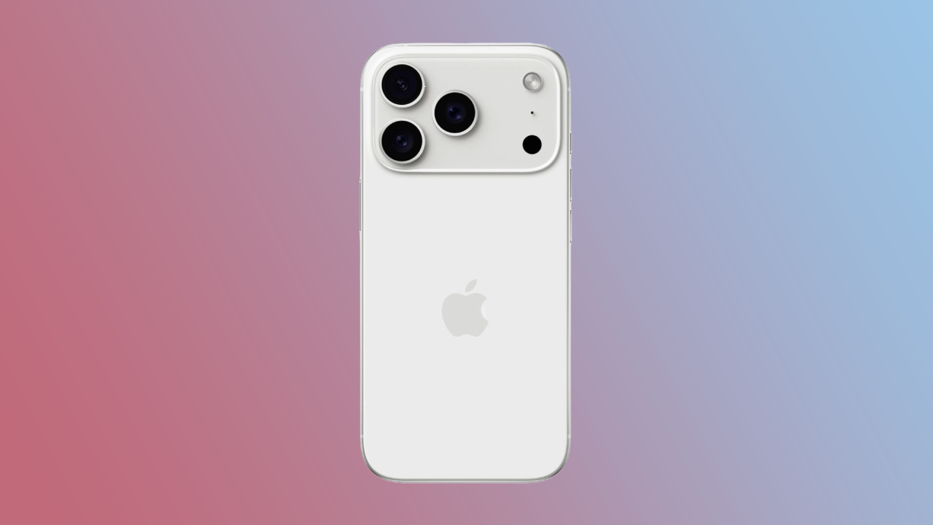 An iPhone 17 pro featuring a lowered Apple logo