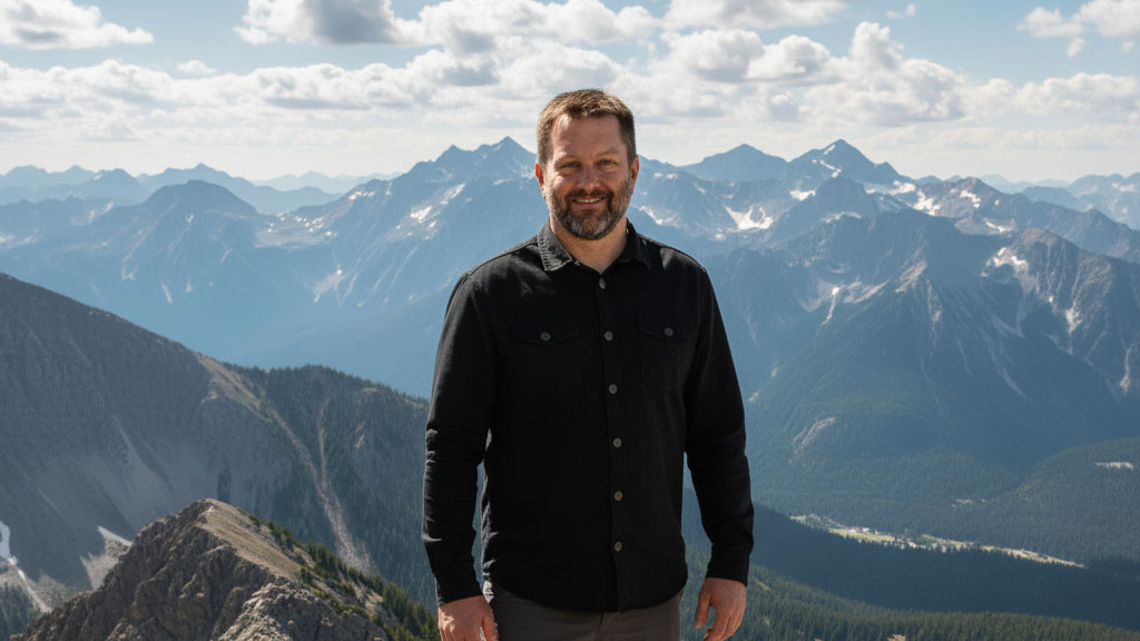 Graham generated by AI in the mountains.