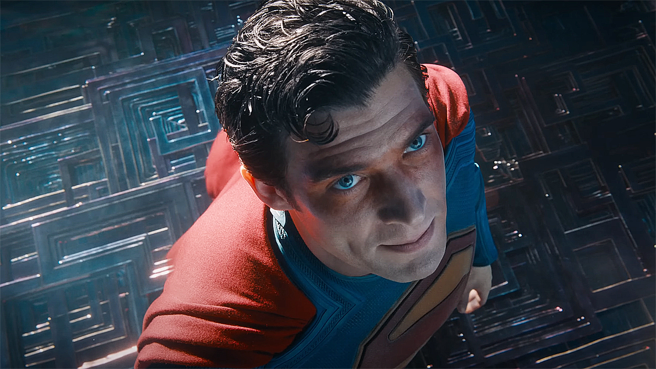 A close -up of Superman who looks in his film in 2025 DCU Chapter One