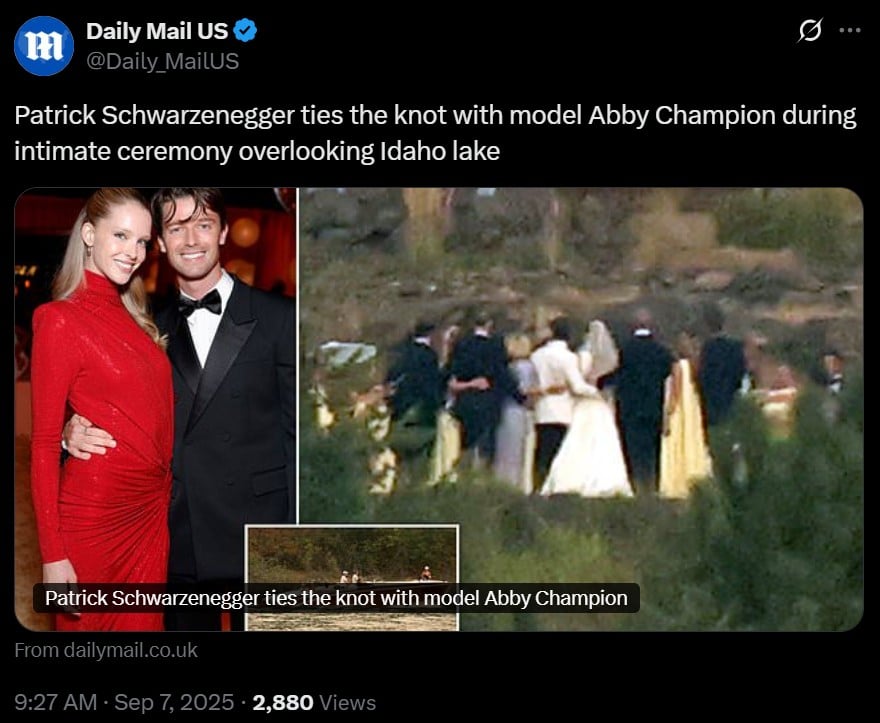 Arnold Schwarzenegger and Maria Shriver come together for the marriage of son Patricks
