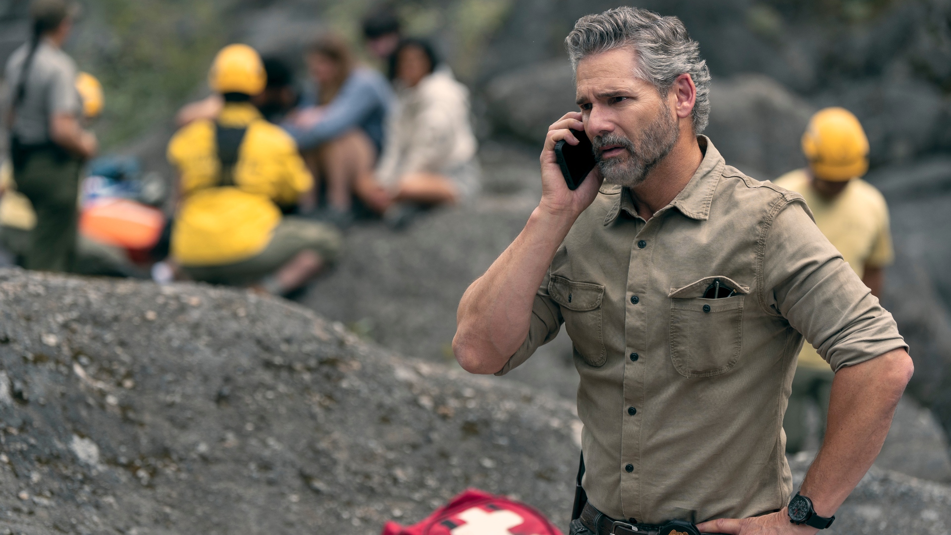 Kyle speaks on the phone in season 1 saves