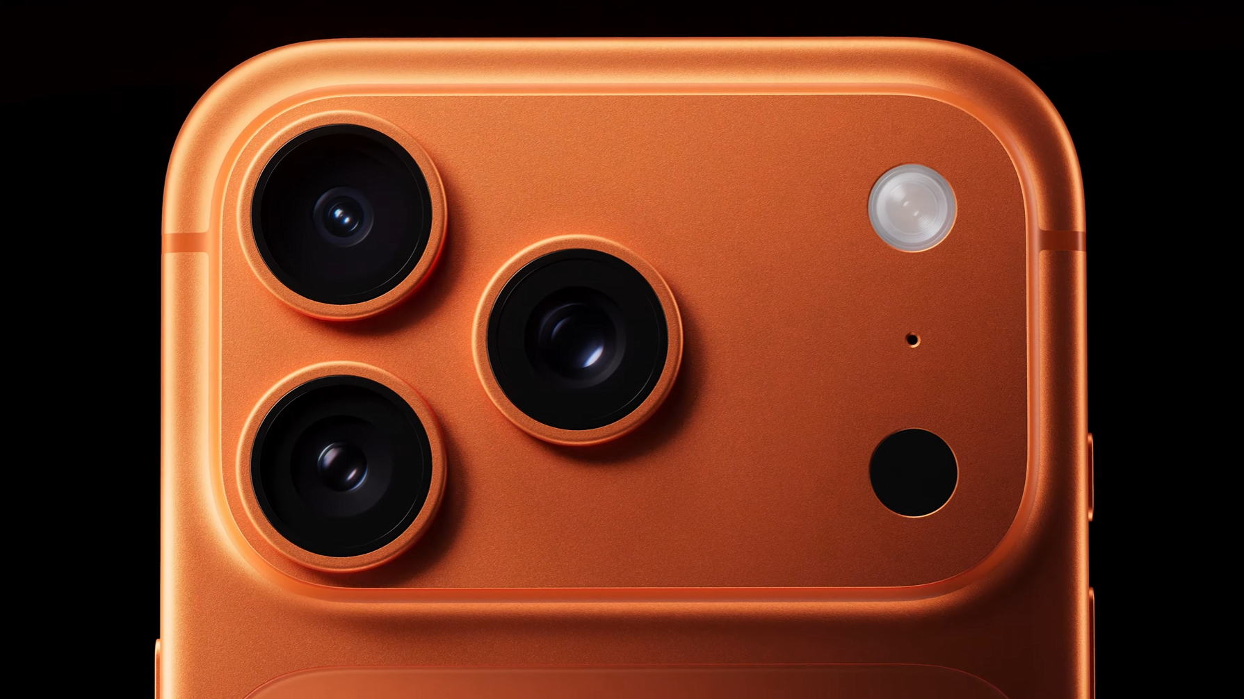 Screenshot of the Apple event in September 2025 showing the iPhone 17 Pro in Orange