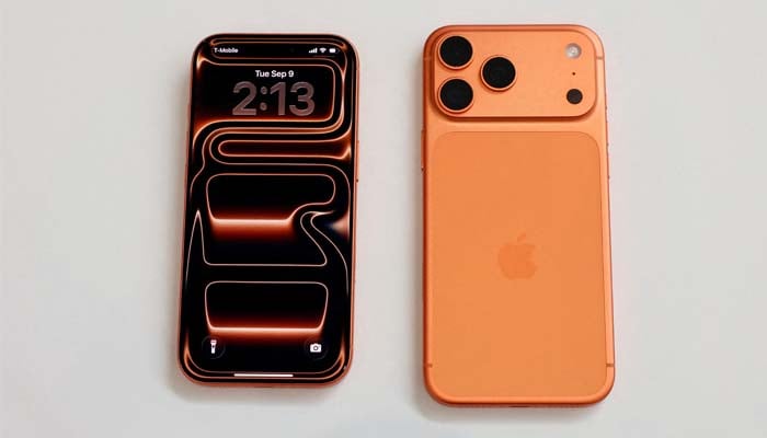 IPHONES 17 PRO is exhibited during the apple event at Steve Jobs Theater in Cupertino, California, United States, September 9, 2025. - Reuters