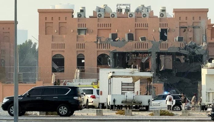 A damaged building, following an Israeli attack on Hamas leaders, according to an Israeli official, in Doha, Qatar, September 9, 2025.— Reuters