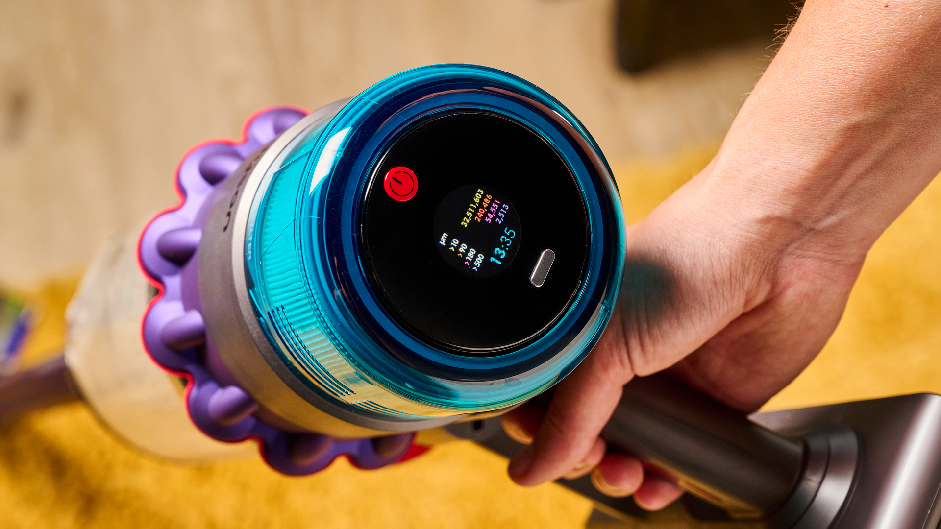 Dust ratio on the dyson gen5 screen detect vacuum cleaner