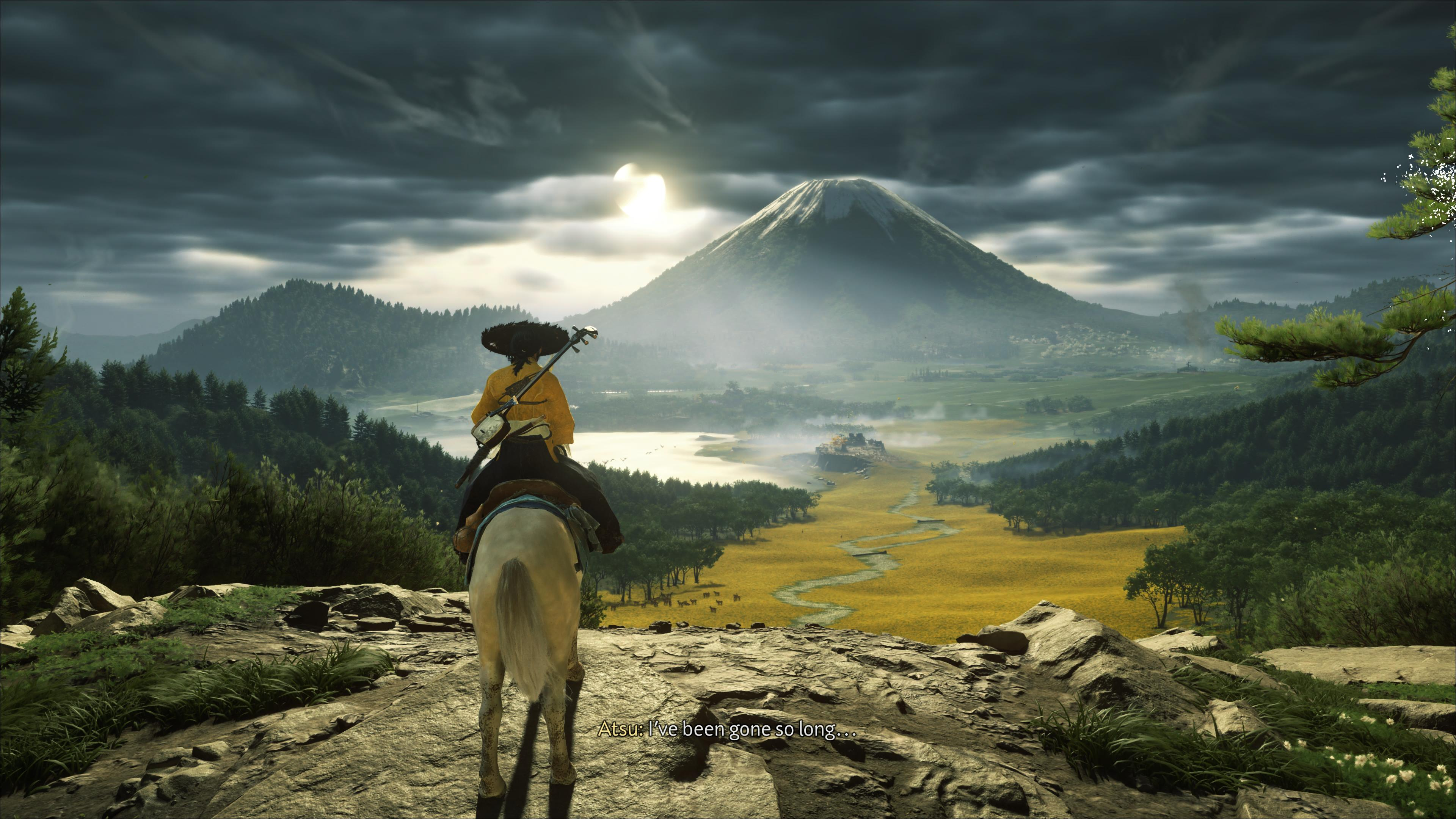 A screenshot of the Ghost of Yotei landscape