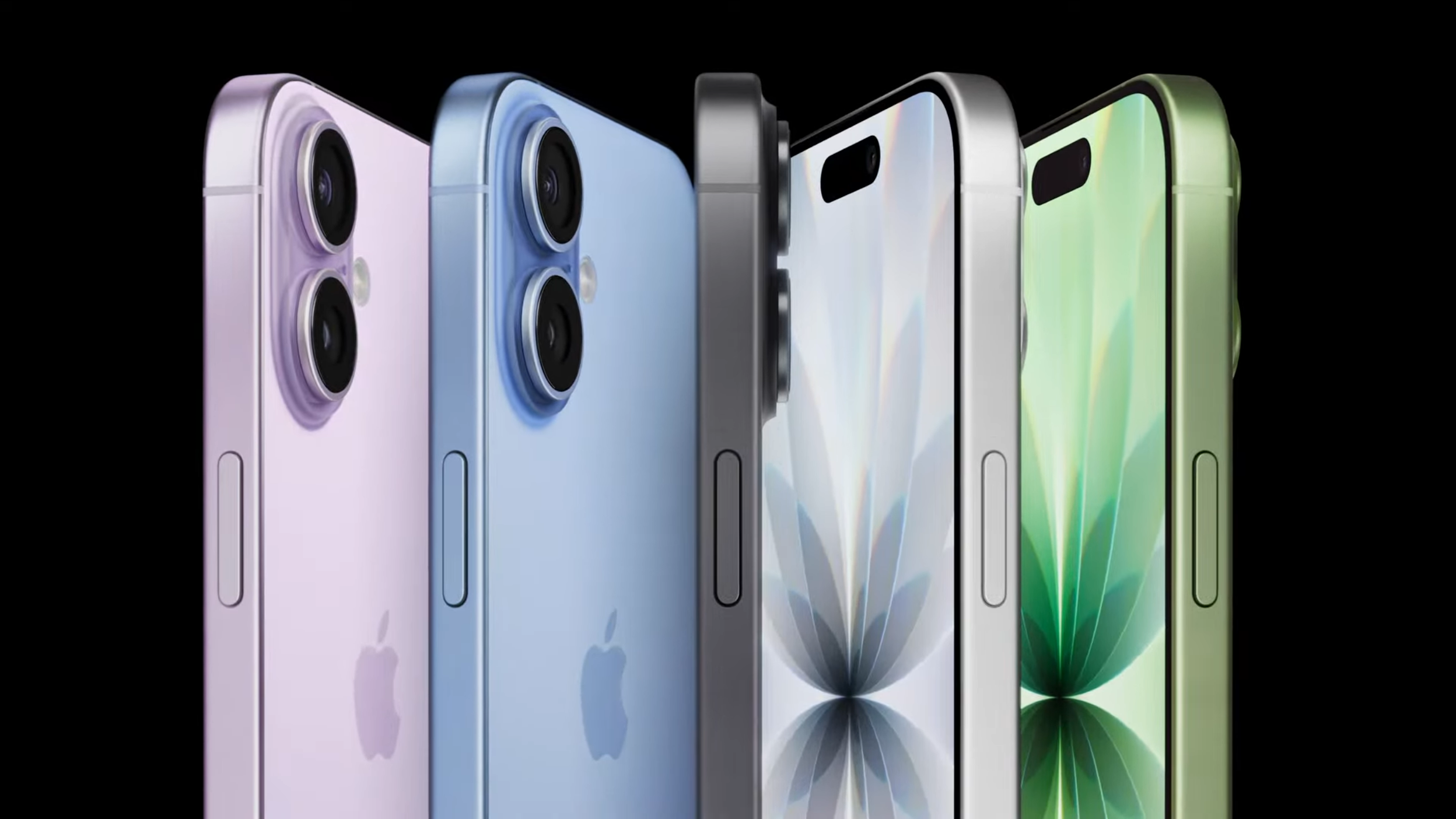 IPhone 17 Range in five colors on black background