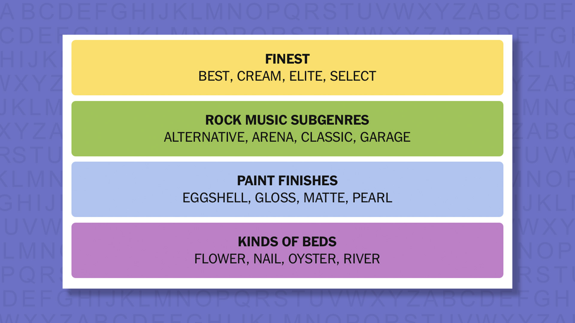 NYT Connections answers for game 850 on purple background