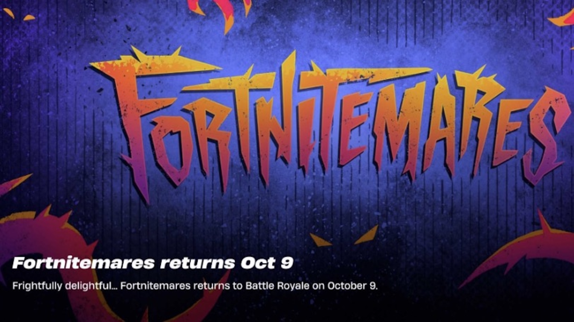Fortnitemares returns October 9