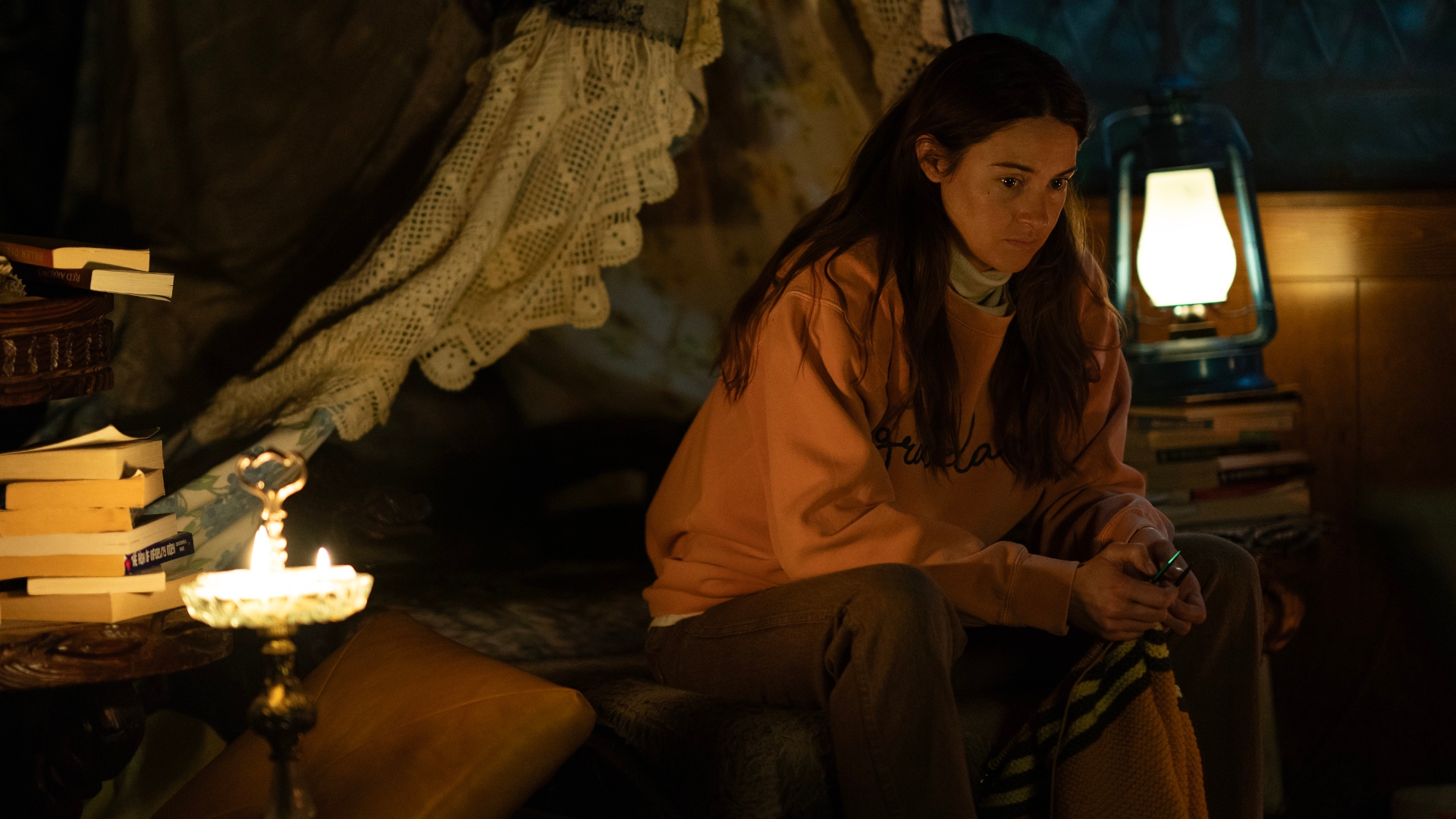 Shailene Woodley holds something in her hands in season 2 of Paradise