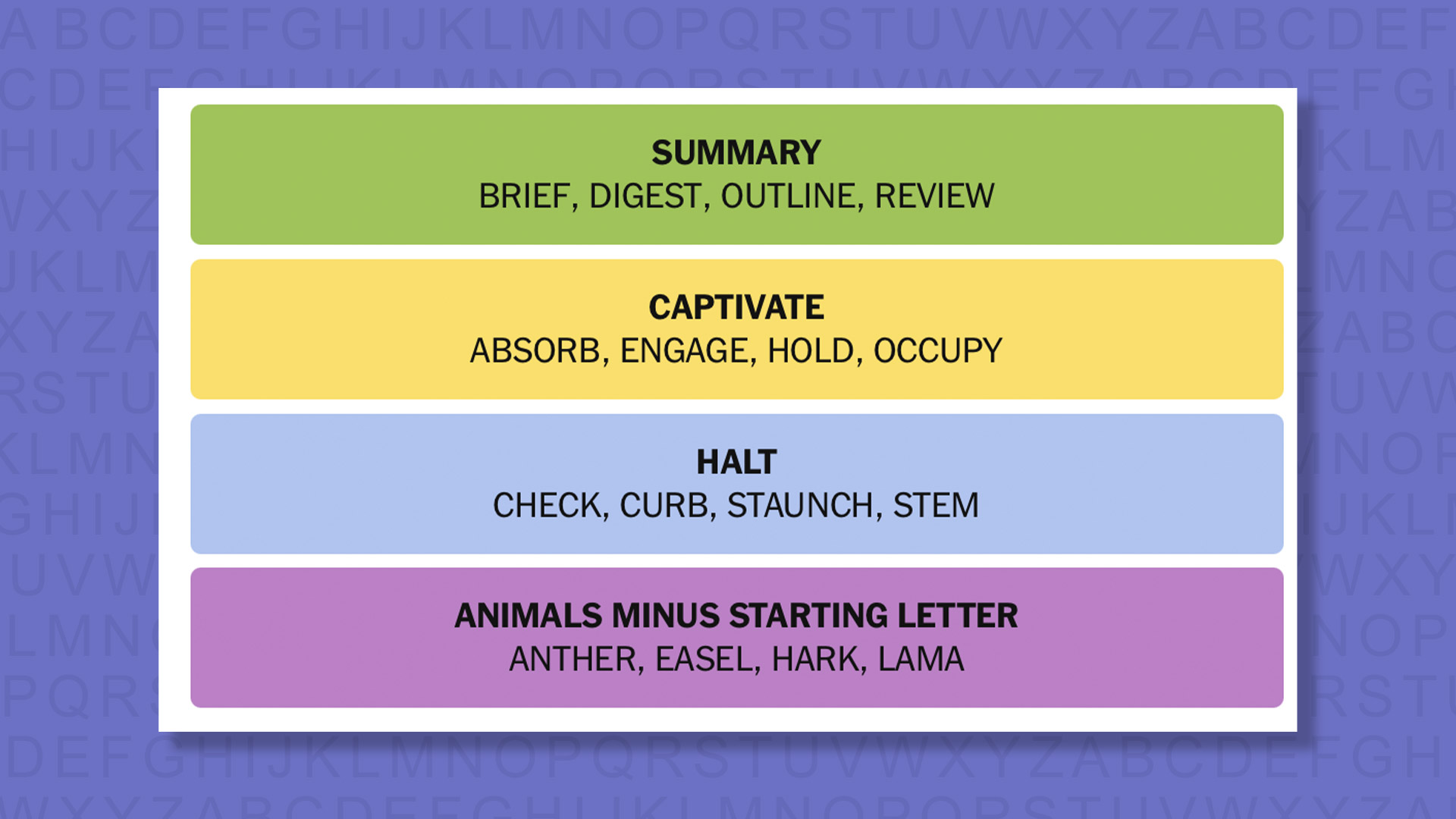 NYT Connections answers for game 856 on purple background