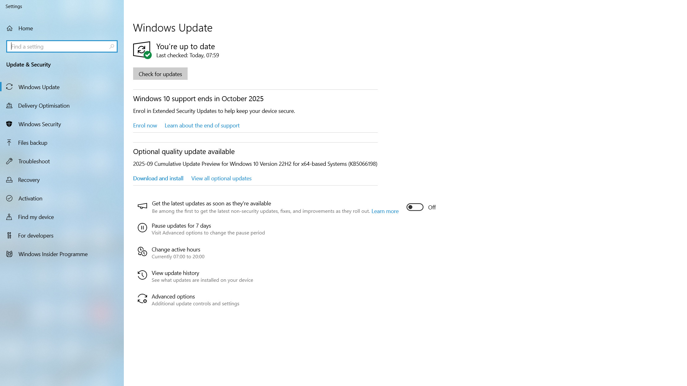 Signing up for Windows 10 Extended Support Updates