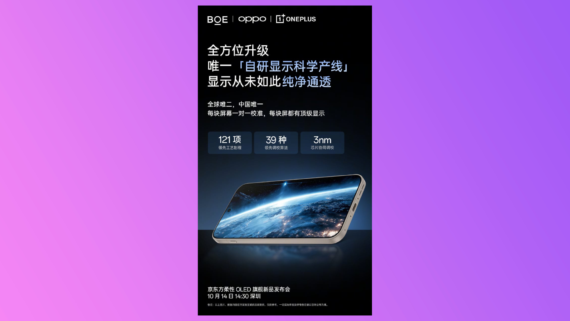 A Chinese article detailing the OnePlus 15 screen