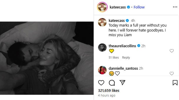 Kate Cassidy breaks hearts with poignant note on anniversary of Liam Paynes' death