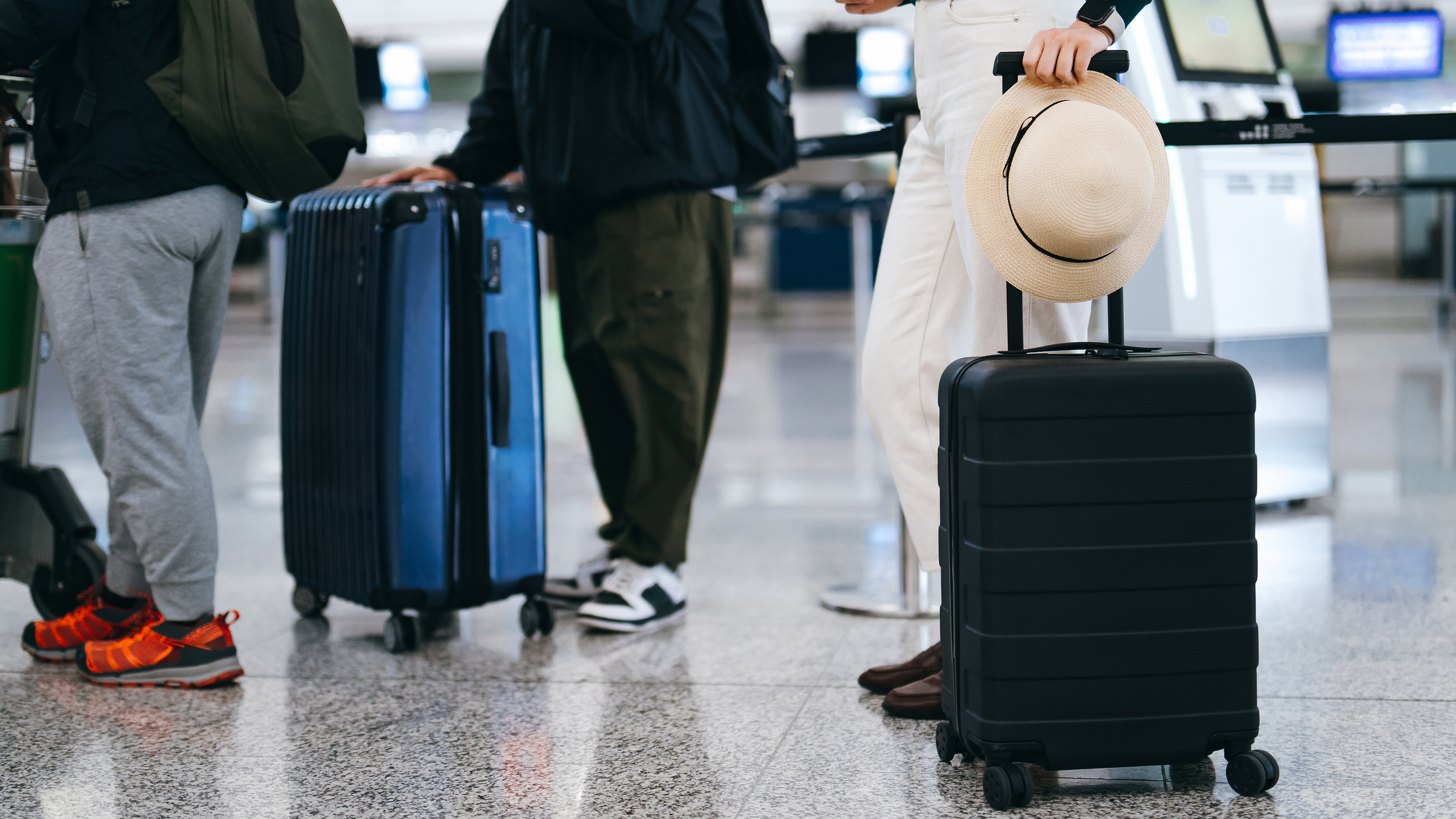 A queue at an airport check-in