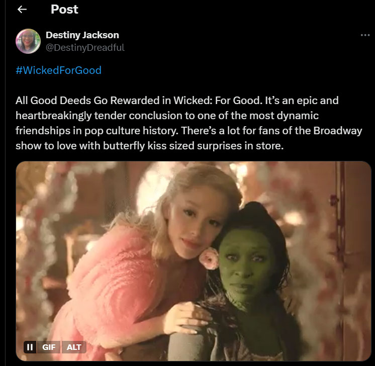 Critics share their verdict on Wicked: For Good