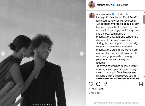 Selena Gomez shares sweet moment with husband Benny Blanco as she marks milestone