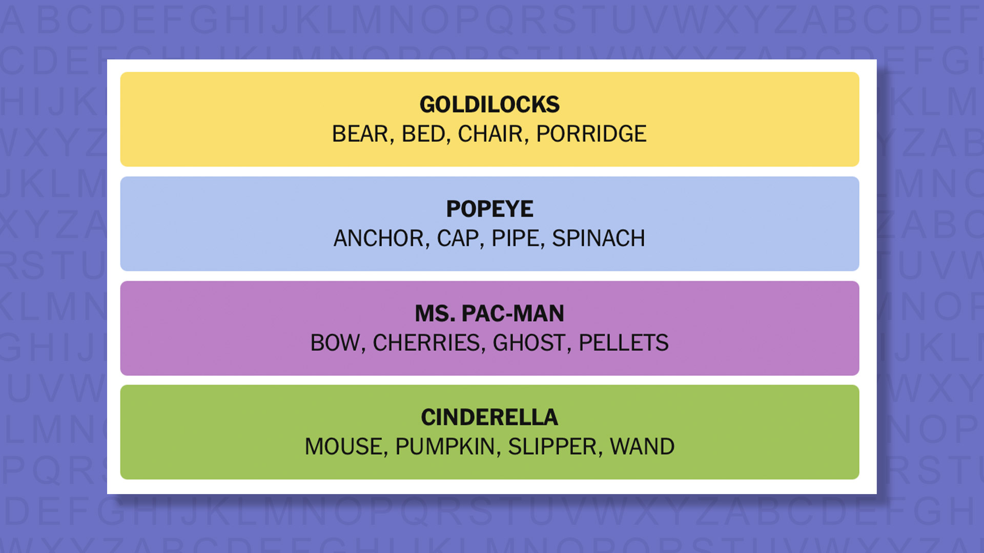 NYT Connections answers for game 873 on purple background