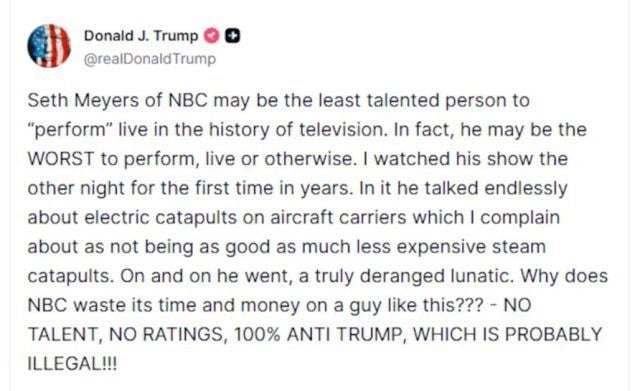 Seth Meyers responds to his big critic