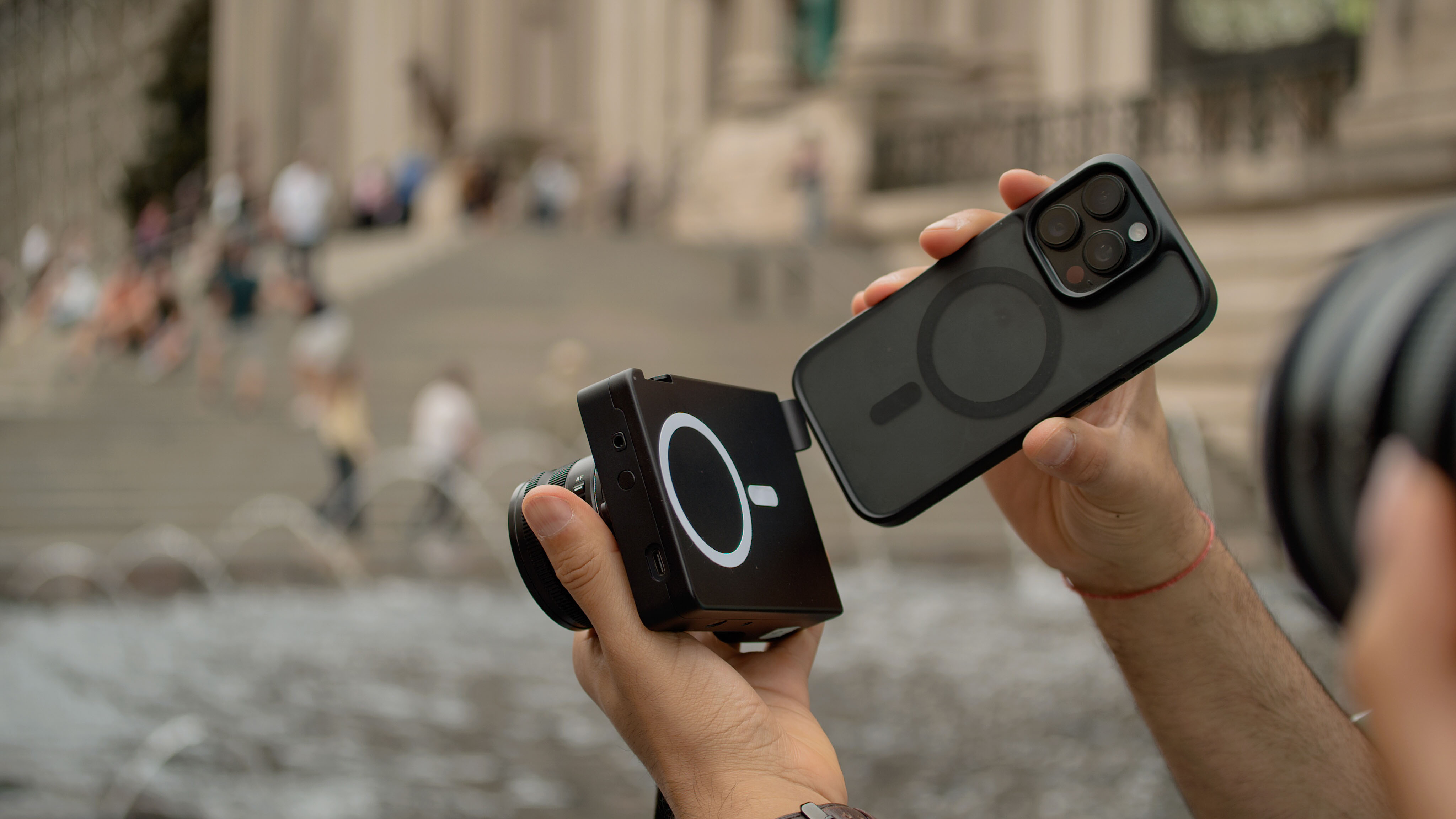 MagSafe connection on the Caira camera