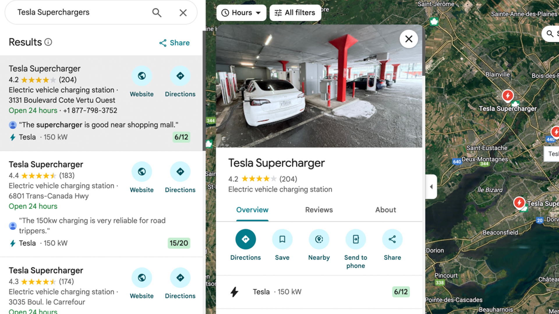 Tesla Live Google Supercharger