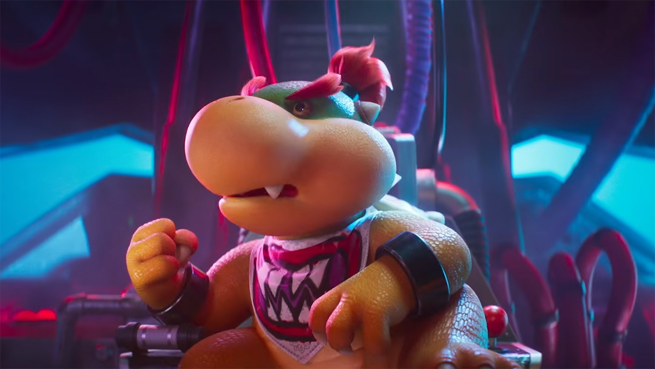 Bowser Jr seated at the controls of a robot in The Super Mario Galaxy Movie