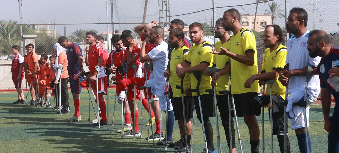 Espoir football championship for amputees in the Gaza Strip 2025.
