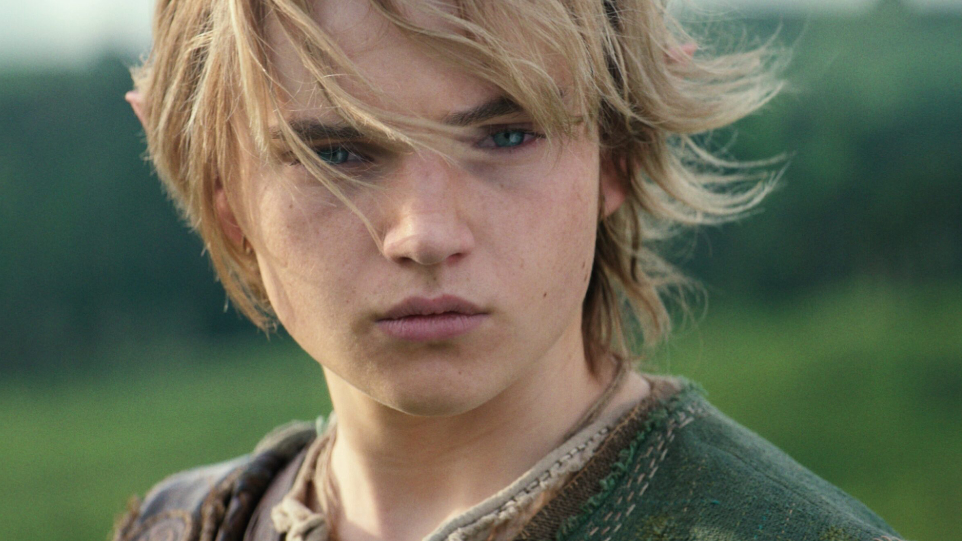 A close-up of Benjamin Evan Ainsworth's Link in the film The Legend of Zelda